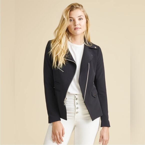Veronica Beard Jackets & Blazers - Veronica Beard Hadley Moto Scuba Blazer Dickie Jacket Black Size 2